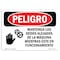 Signmission OSHA Danger, Keep Fingers Clear Of Machine Motion Spanish, 10in X 7in Decal, OS-DS-D-710-LS-1386 OS-DS-D-710-LS-1386 - alternate 1